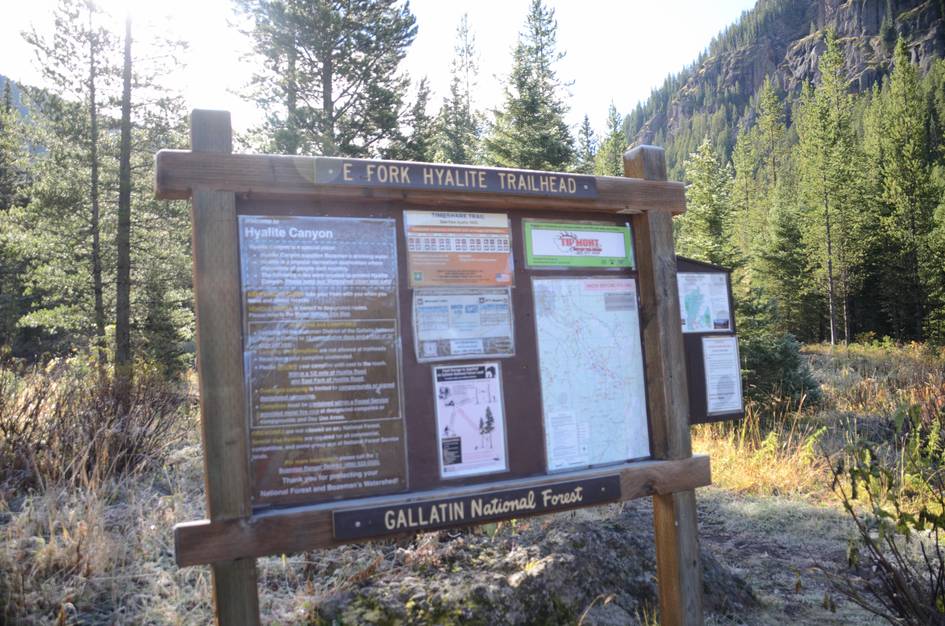 Trailhead sign